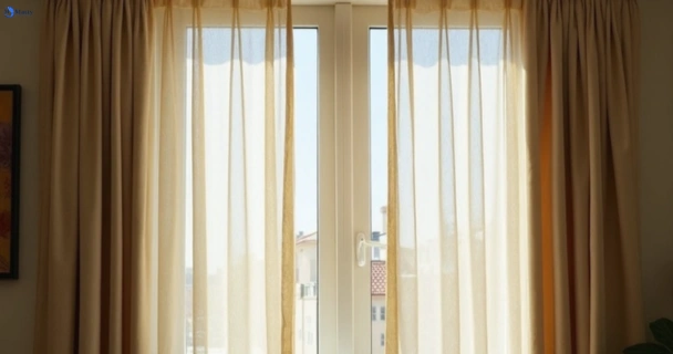 Dusty and dull curtains in maroochy-river before steam cleaning